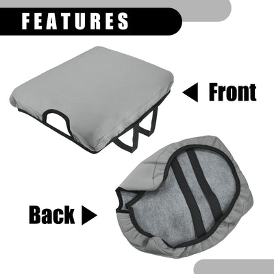 Harfington Center Console Seat Armrest Cover - Car Inner Seat Armrest Lid Storage Covers Trim - for Ford F-150 2015-2022 Neoprene Fabric Gray - 1 Pc