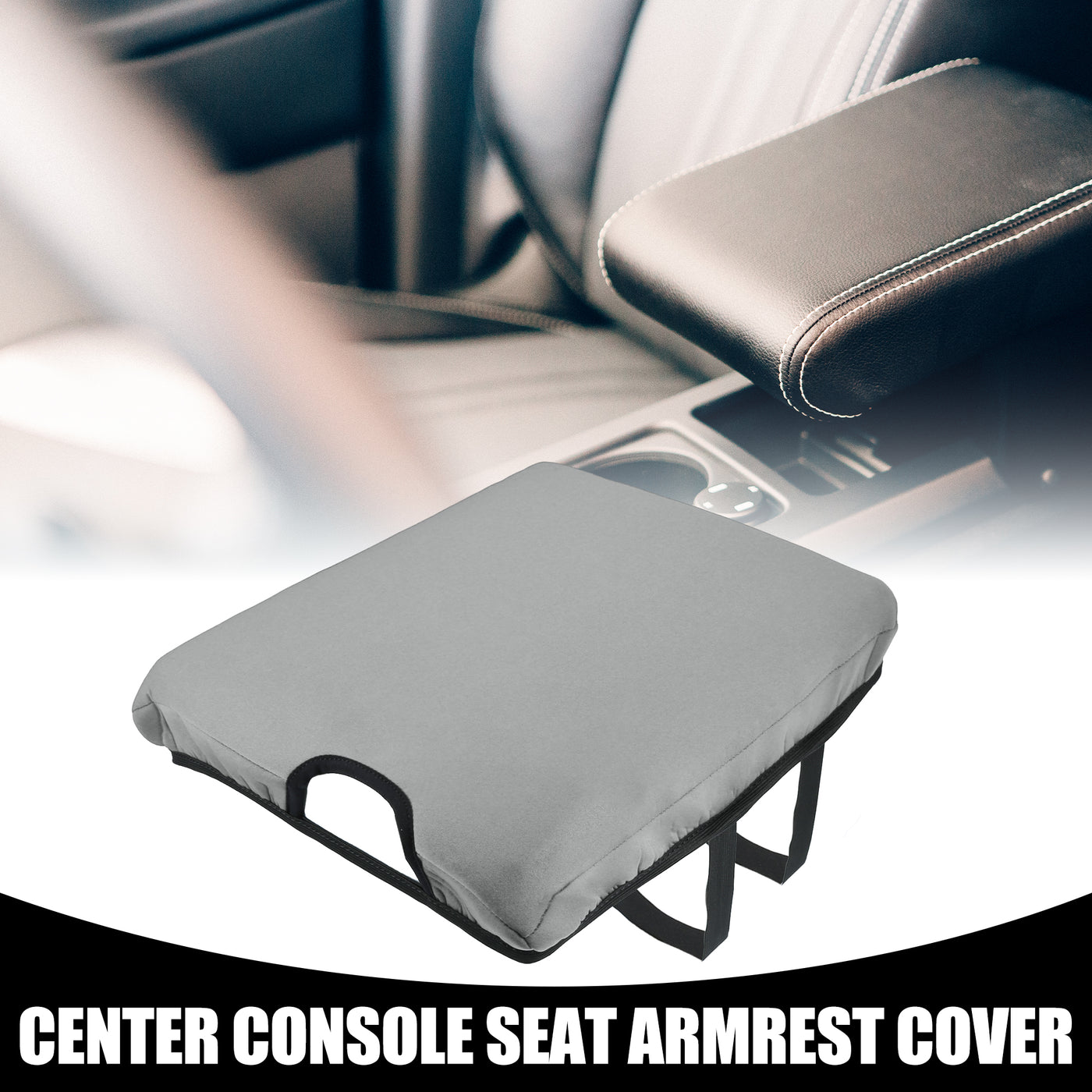 Partuto Center Console Seat Armrest Cover - Car Inner Seat Armrest Lid Storage Covers Trim - for Ford F-150 2015-2022 Neoprene Fabric Gray - 1 Pc