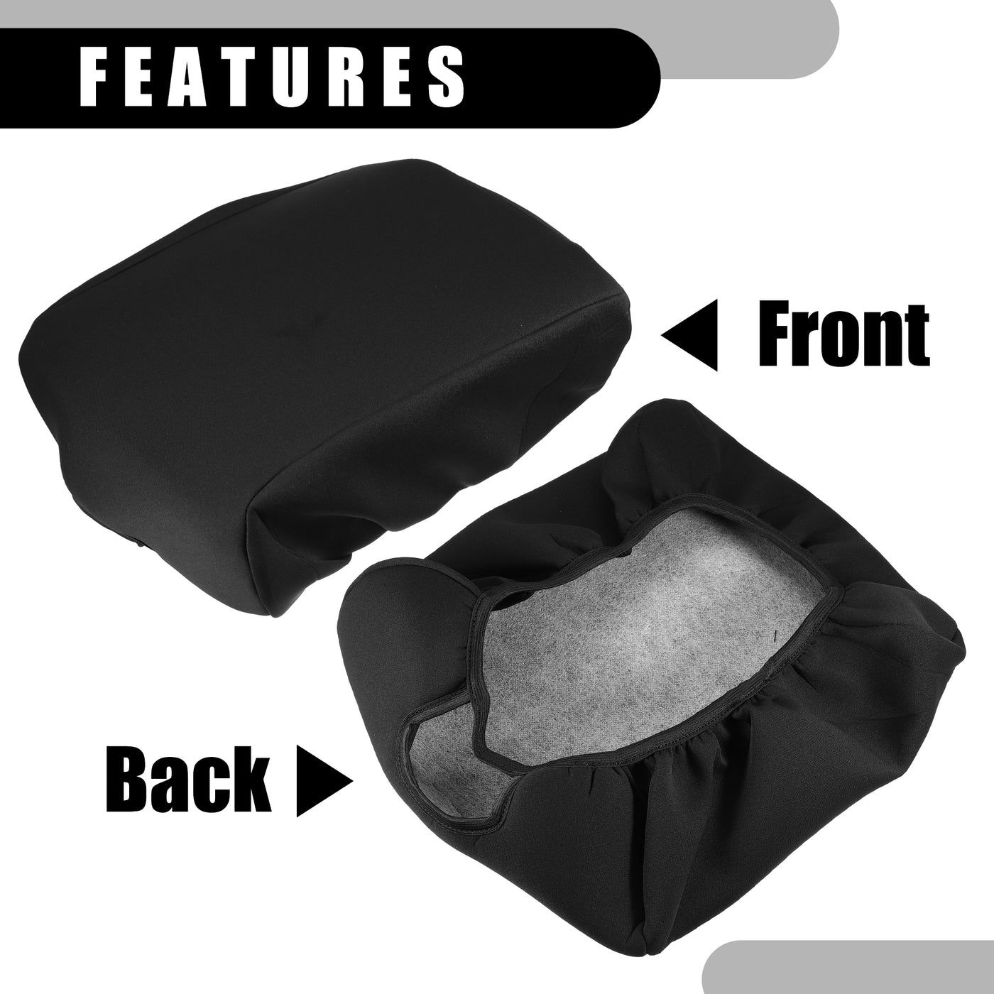 Partuto Center Console Seat Armrest Cover - Car Inner Seat Armrest Lid Storage Covers Trim - for Ford F-150 2021-2023 Neoprene Fabric Black - 1 Pc