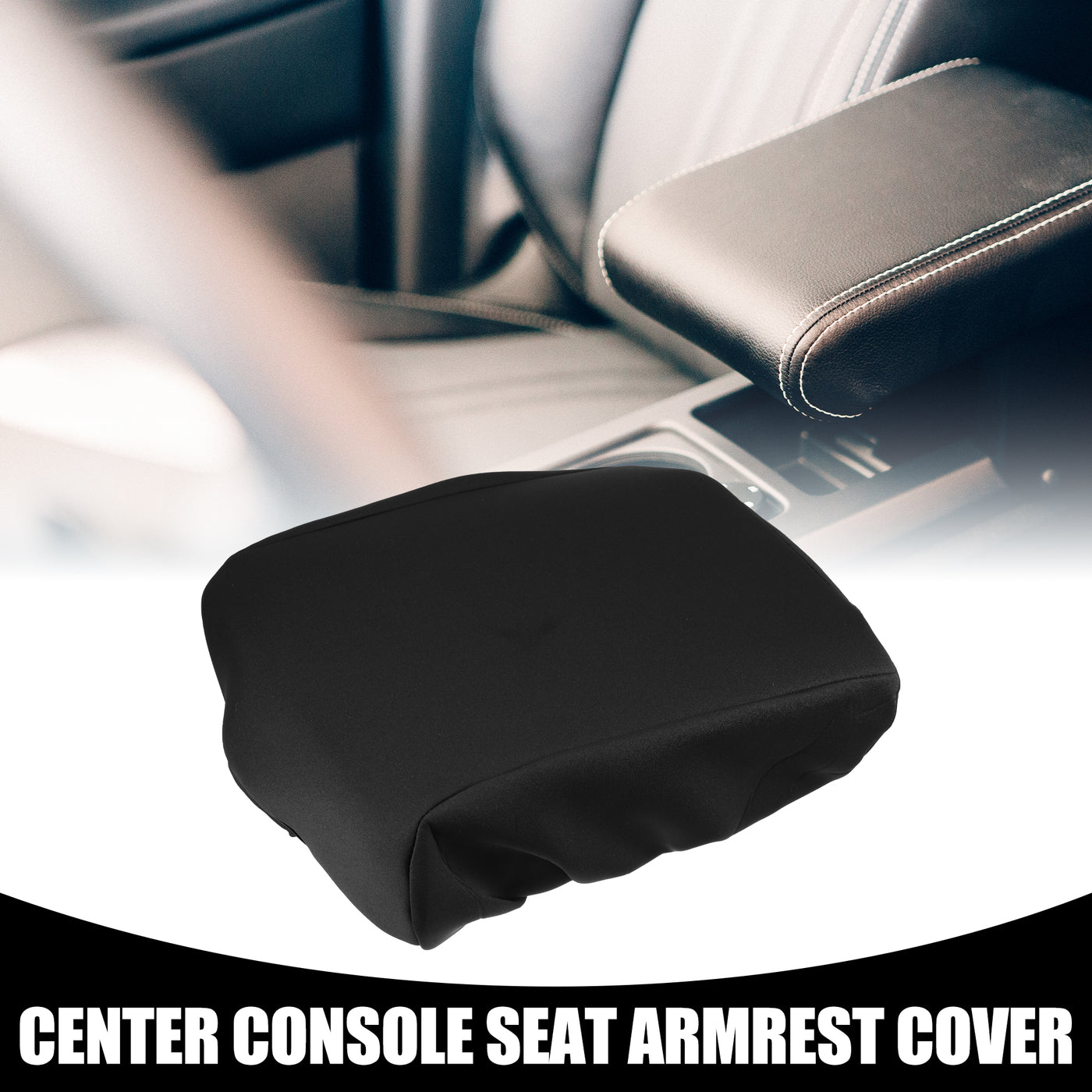 Partuto Center Console Seat Armrest Cover - Car Inner Seat Armrest Lid Storage Covers Trim - for Ford F-150 2021-2023 Neoprene Fabric Black - 1 Pc