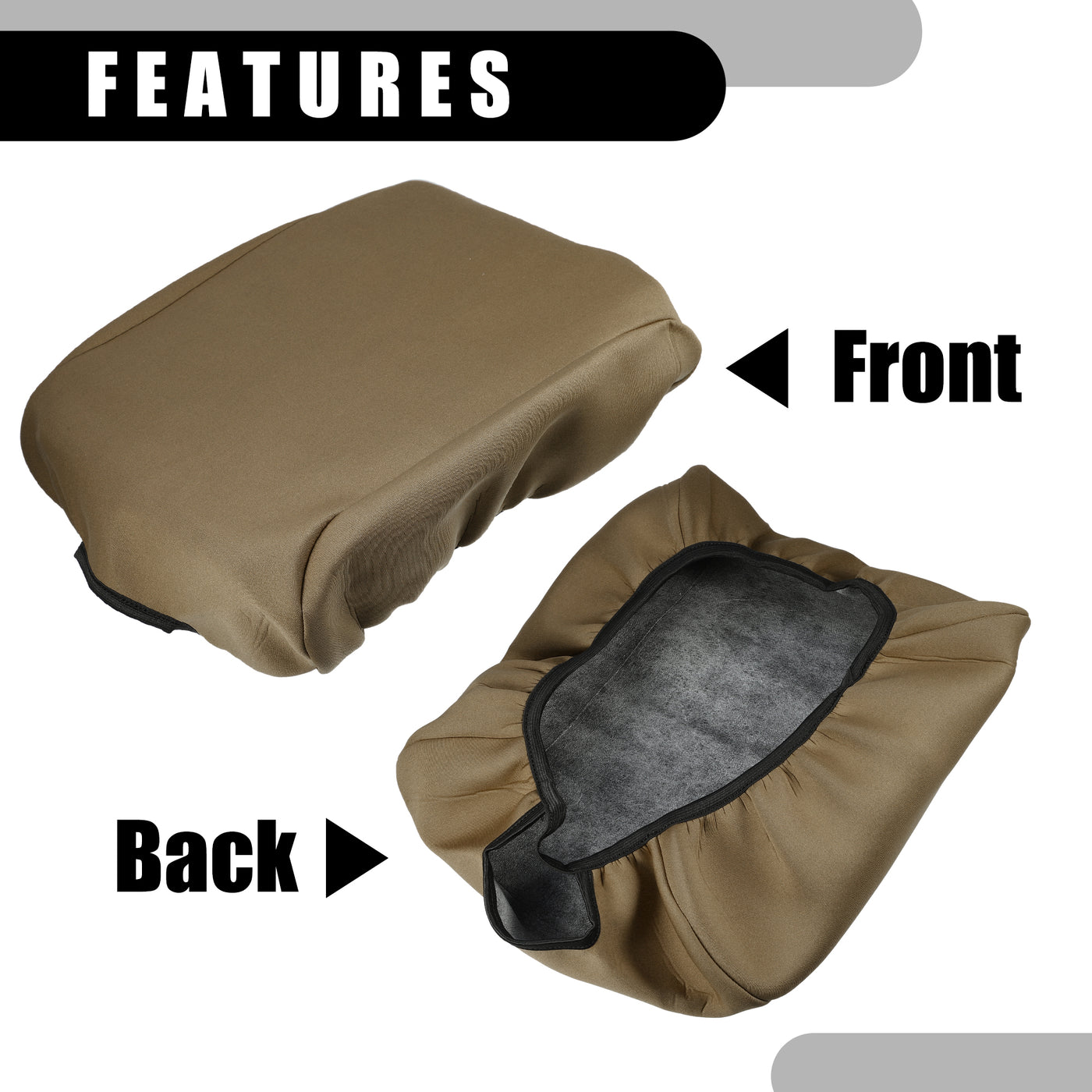 Partuto Center Console Seat Armrest Cover - Car Inner Seat Armrest Lid Storage Covers Trim - for Ford F-150 2021-2023 Neoprene Fabric Brown - 1 Pc