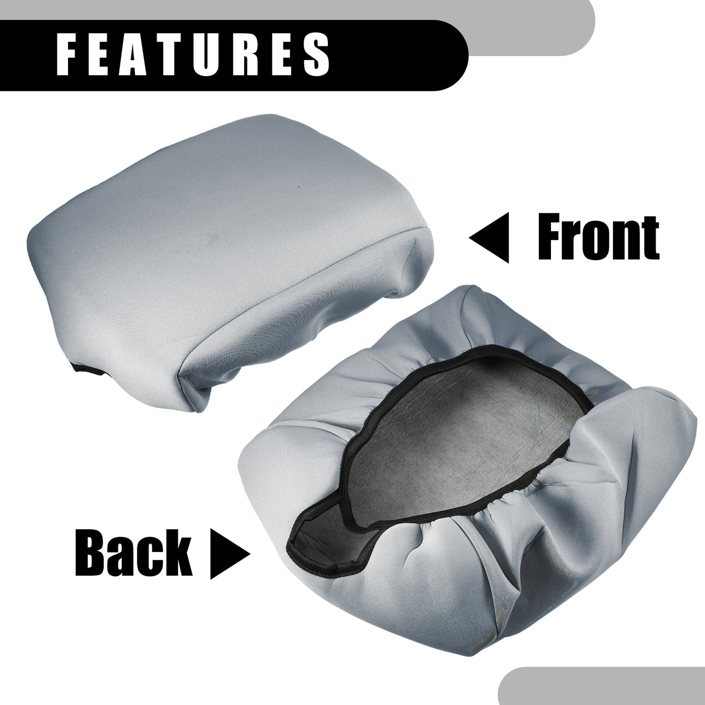 Partuto Center Console Seat Armrest Cover - Car Inner Seat Armrest Lid Storage Covers Trim - for Ford F-150 2021-2023 Neoprene Fabric Gray - 1 Pc