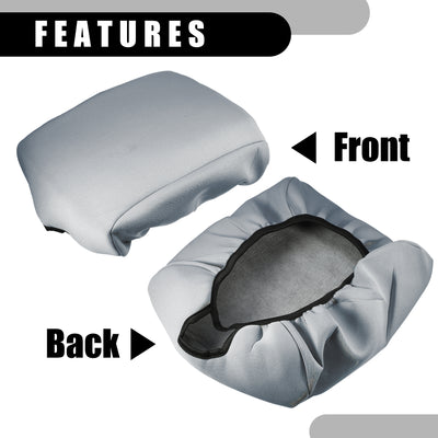 Harfington Center Console Seat Armrest Cover - Car Inner Seat Armrest Lid Storage Covers Trim - for Ford F-150 2021-2023 Neoprene Fabric Gray - 1 Pc