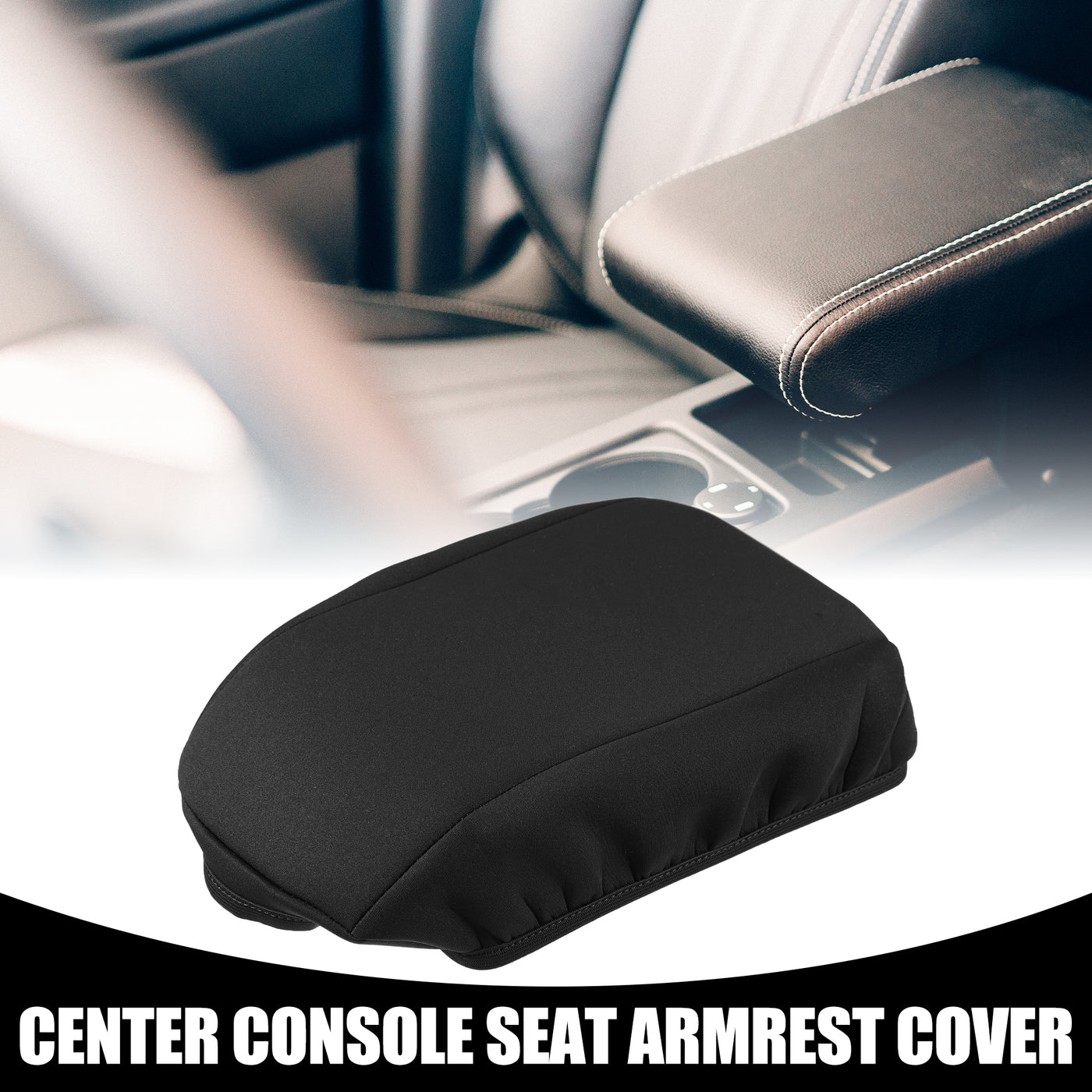 Partuto Center Console Seat Armrest Cover - Car Inner Seat Armrest Lid Storage Covers Trim - for Ford Escape 2017-2019 Neoprene Fabric Black - 1 Pc