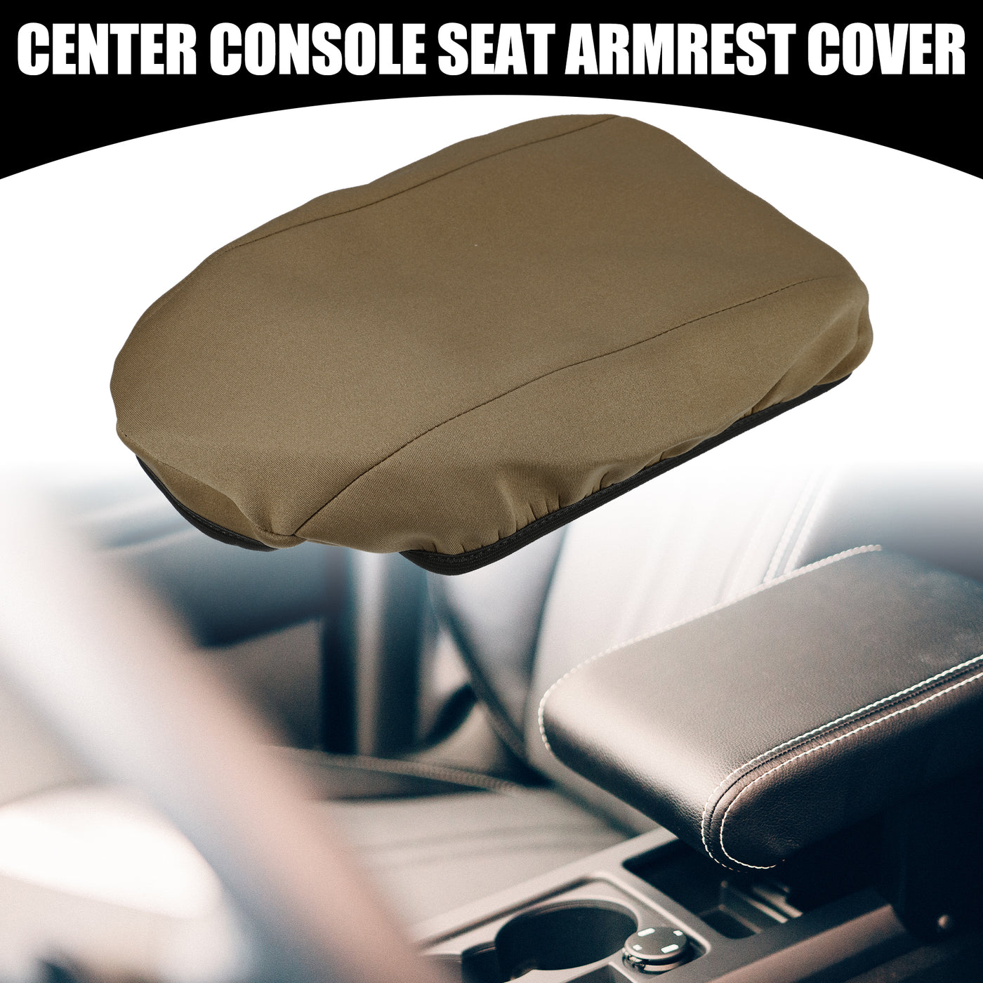 Partuto Center Console Seat Armrest Cover - Car Inner Seat Armrest Lid Storage Covers Trim - for Ford Escape 2017-2019 Neoprene Fabric Brown - 1 Pc