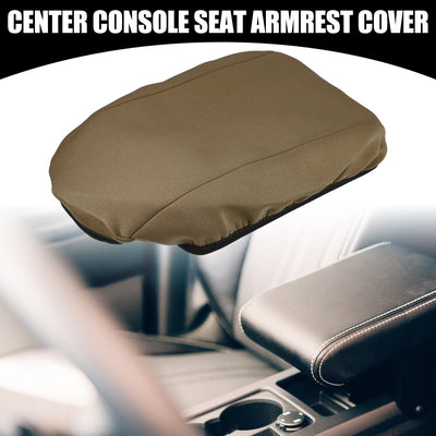 Harfington Center Console Seat Armrest Cover - Car Inner Seat Armrest Lid Storage Covers Trim - for Ford Escape 2017-2019 Neoprene Fabric Brown - 1 Pc