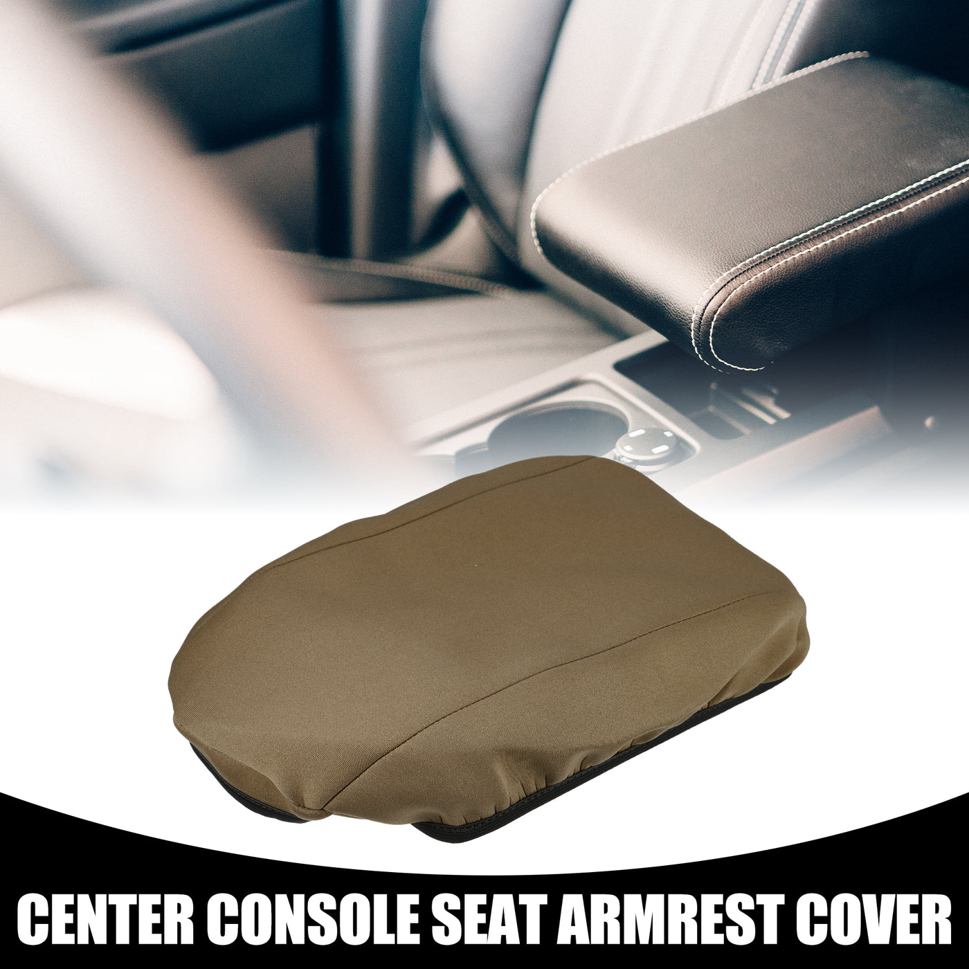 Partuto Center Console Seat Armrest Cover - Car Inner Seat Armrest Lid Storage Covers Trim - for Ford Escape 2017-2019 Neoprene Fabric Brown - 1 Pc