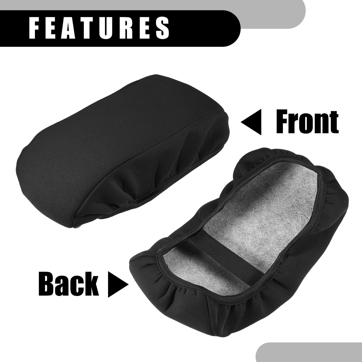 Partuto Center Console Seat Armrest Cover - Car Inner Seat Armrest Lid Storage Covers Trim - for Ford Escape 2020-2023 Neoprene Fabric Black - 1 Pc