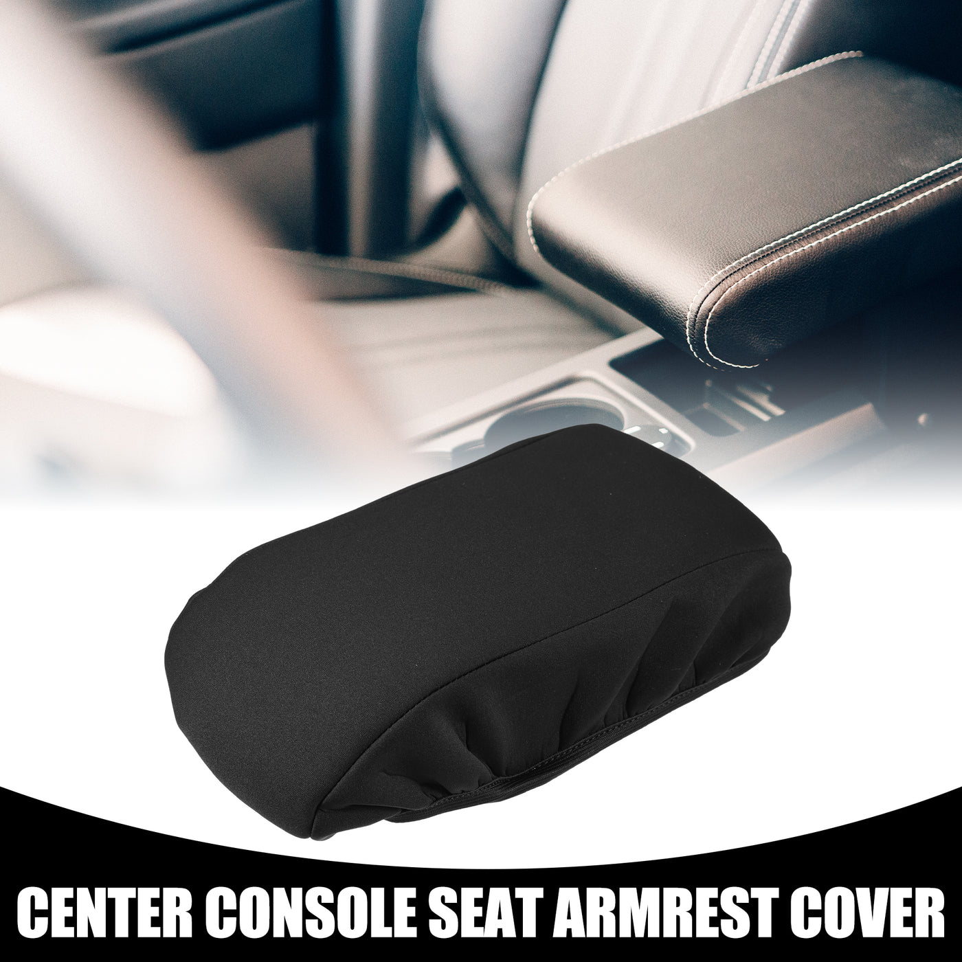 Partuto Center Console Seat Armrest Cover - Car Inner Seat Armrest Lid Storage Covers Trim - for Ford Escape 2020-2023 Neoprene Fabric Black - 1 Pc