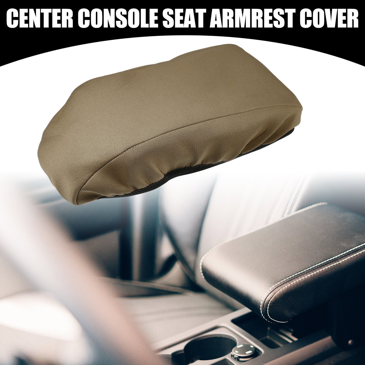 Partuto Center Console Seat Armrest Cover - Car Inner Seat Armrest Lid Storage Covers Trim - for Ford Bronco Sport 2021-2024 Neoprene Fabric Brown - 1 Pc