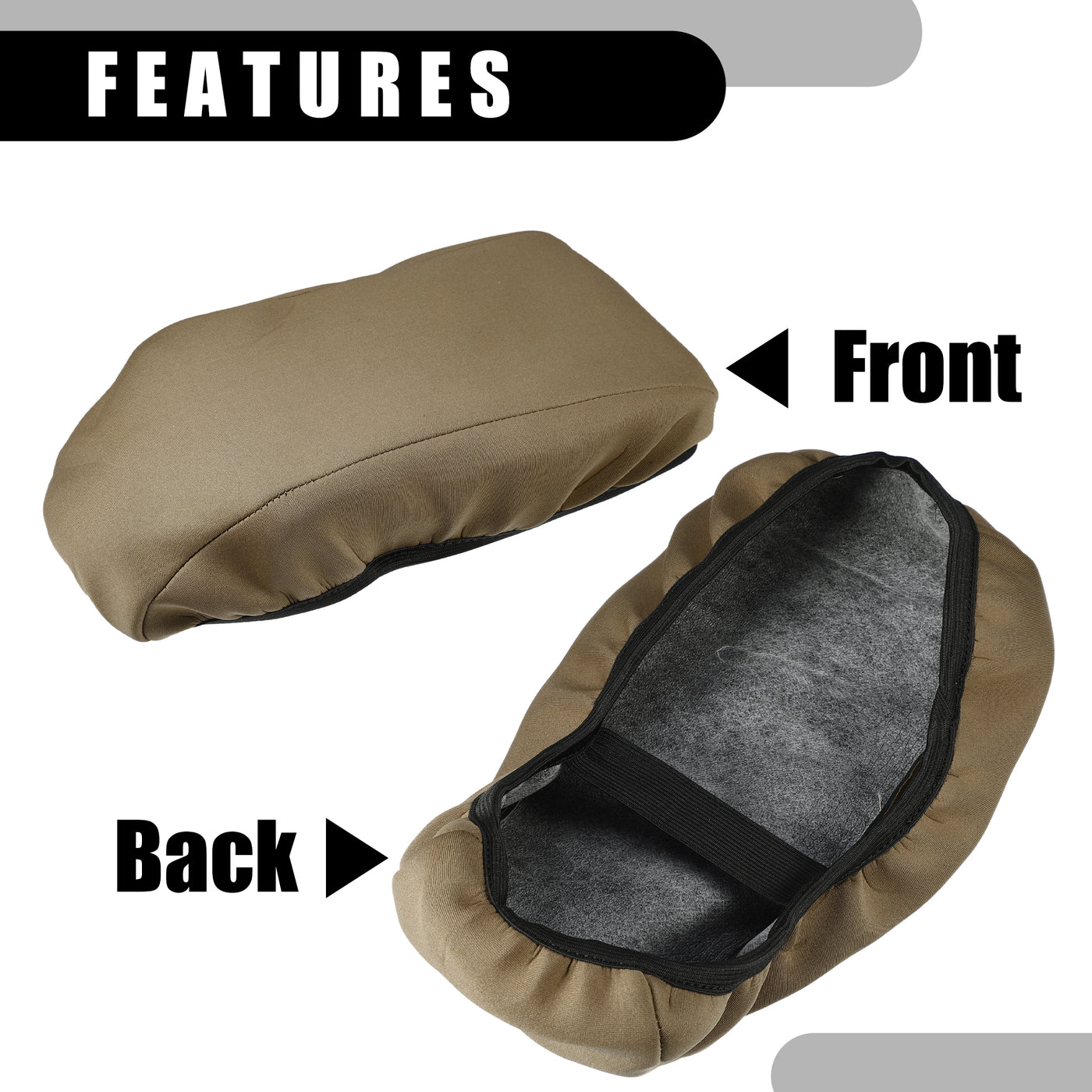 Partuto Center Console Seat Armrest Cover - Car Inner Seat Armrest Lid Storage Covers Trim - for Ford Bronco Sport 2021-2024 Neoprene Fabric Brown - 1 Pc