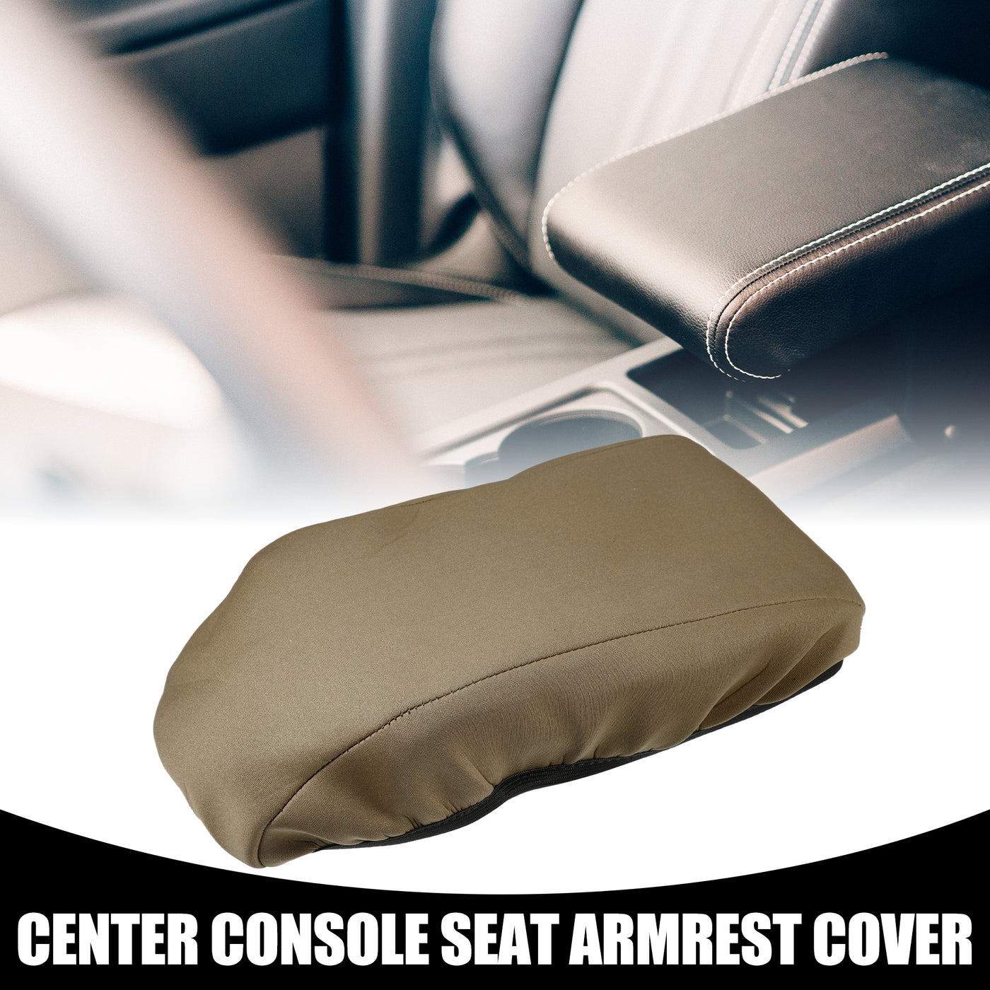 Partuto Center Console Seat Armrest Cover - Car Inner Seat Armrest Lid Storage Covers Trim - for Ford Bronco Sport 2021-2024 Neoprene Fabric Brown - 1 Pc