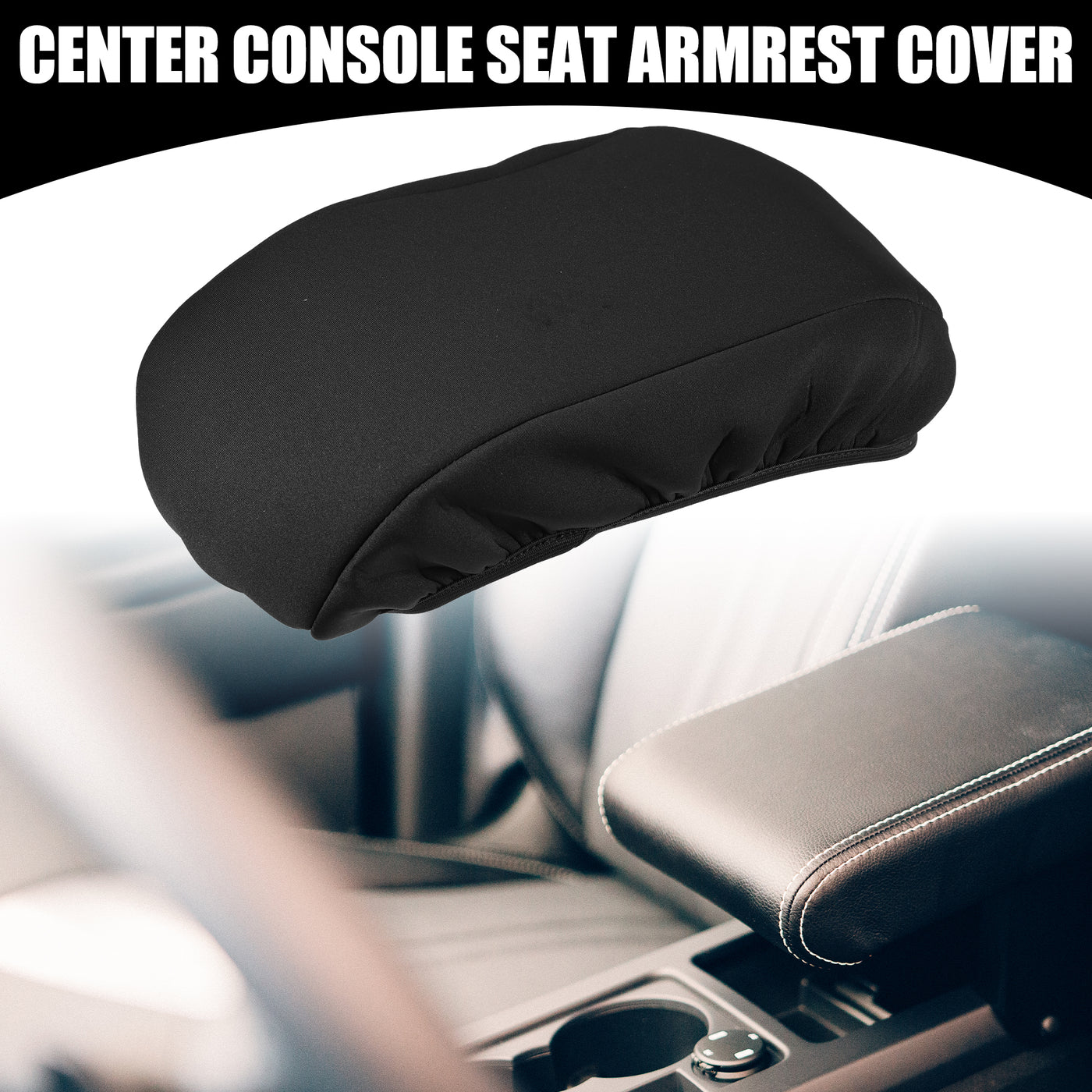 Partuto Center Console Seat Armrest Cover - Car Inner Seat Armrest Lid Storage Covers Trim - for Ford Fusion 2013-2019 Neoprene Fabric Black - 1 Pc