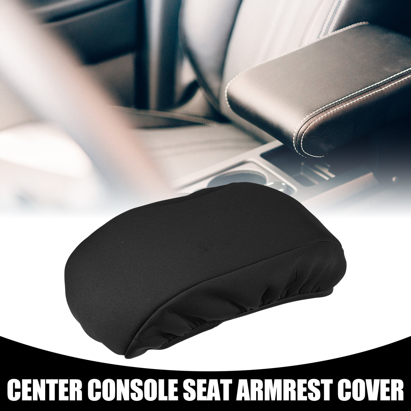 Partuto Center Console Seat Armrest Cover - Car Inner Seat Armrest Lid Storage Covers Trim - for Ford Fusion 2013-2019 Neoprene Fabric Black - 1 Pc