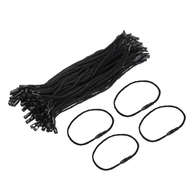 Harfington Polyester Rope Hang Tag String Snap Lock 190mm,1.5mm,100 Pcs,Black