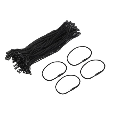 Harfington Polyester Rope Hang Tag String Snap Lock 190mm,1.5mm 200 Pcs,Black