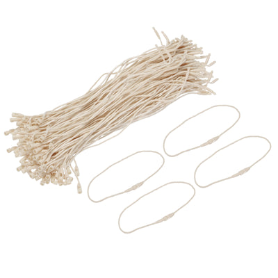 Harfington Polyester Rope Hang Tag String Snap Lock,190mm,1mm 200 Pcs,Beige