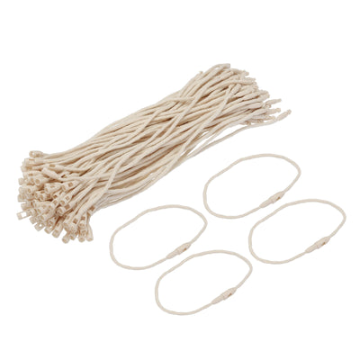 Harfington Polyester Rope Hang Tag String Snap Lock 190mm,1.8mm 200 Pcs,Beige