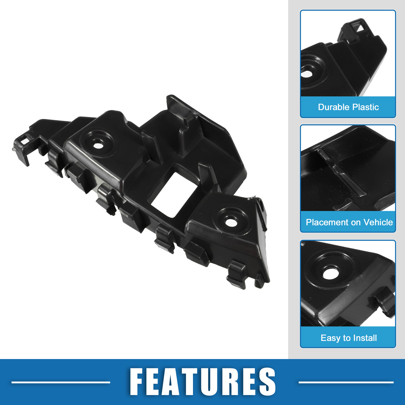 A ABSOPRO Front Bumper Bracket No.5C6807183 Left Driver Side Bumper Bracket Replacement for Volkswagen Jetta 2011-2014 Plastic Black