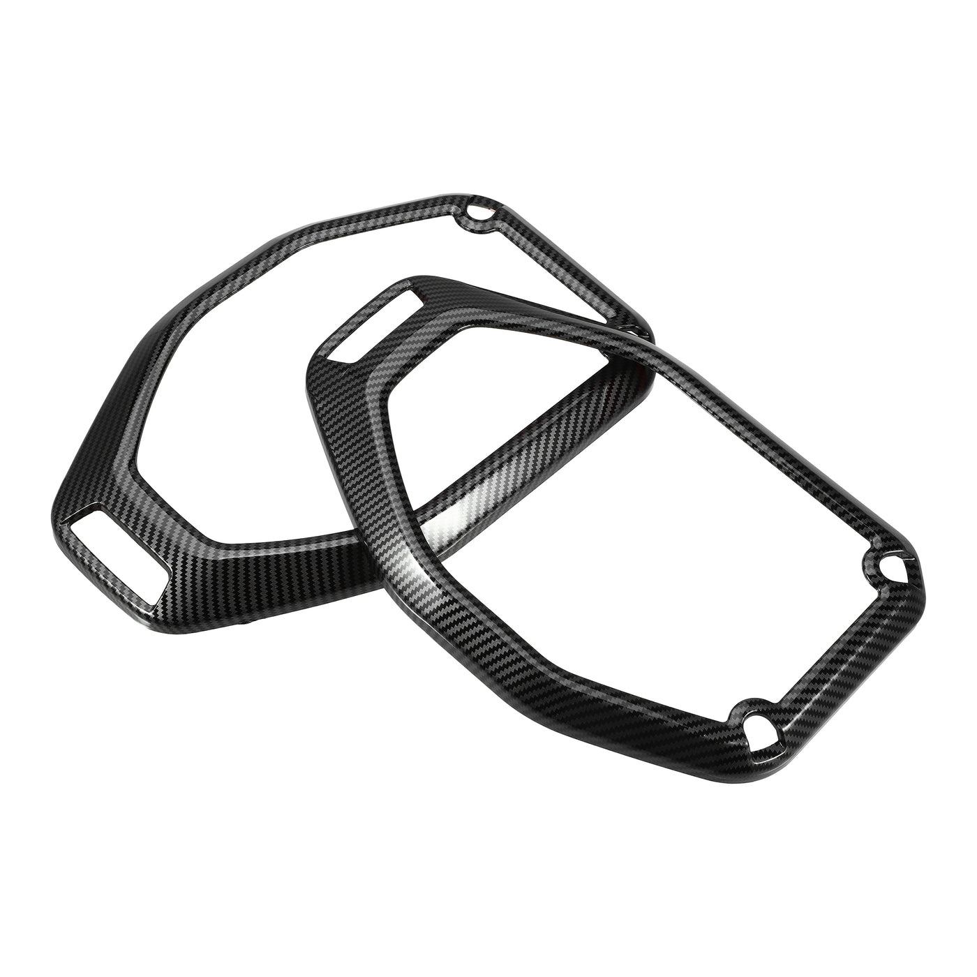 X AUTOHAUX 1 Satz Carbonfaser-Muster Schwarze Top-Lautsprecher-Audio-Umrandungsabdeckung Dekoration Trim für Jeep Wrangler JL JLU Gladiator JT