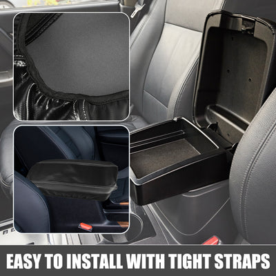 Harfington Car Center Console Seat Armrest Cover Interior Protective Lid Storage Covers Trim for Toyota Venza 2021-2023 Carbon Fiber Pattern Black Gray