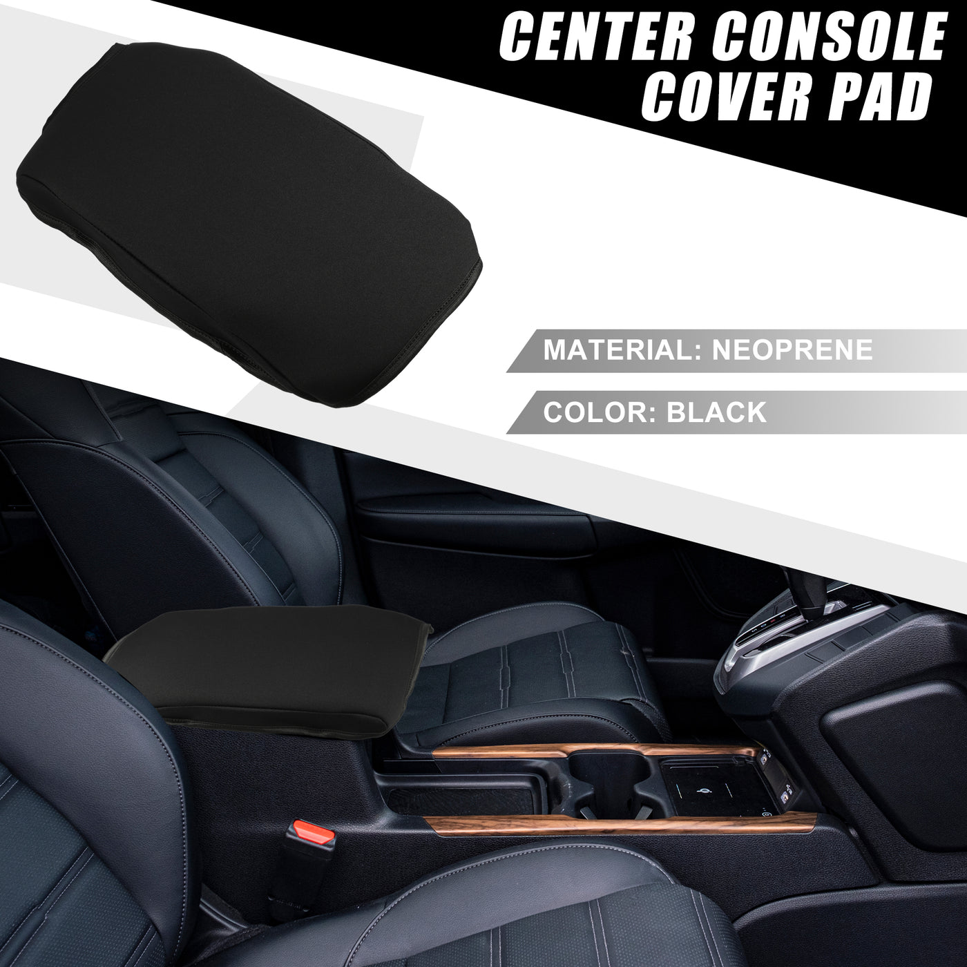 A ABSOPRO Car Center Console Seat Armrest Cover Interior Protective Lid Storage Covers Trim for Toyota Camry 2012-2017 Black