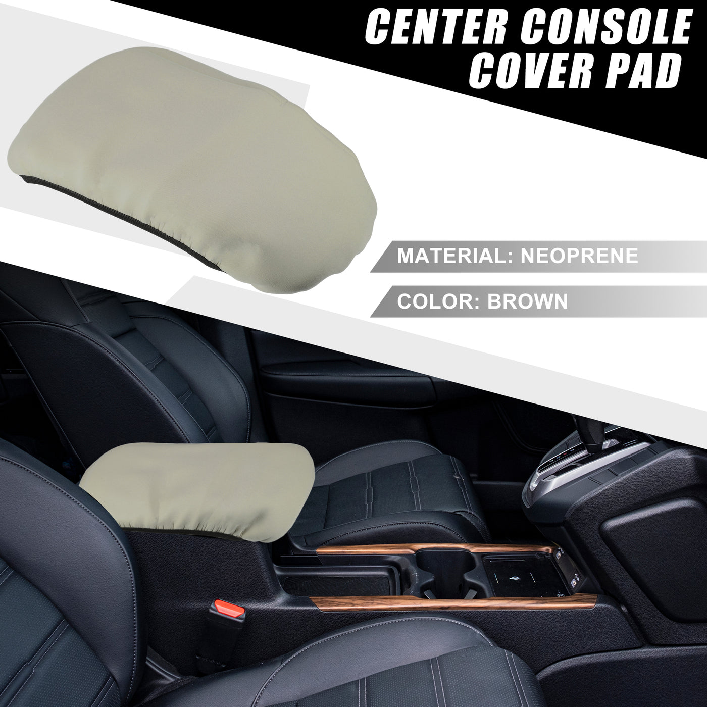 A ABSOPRO Car Center Console Seat Armrest Cover Interior Protective Lid Storage Covers Trim for Toyota Camry 2018-2023 Brown