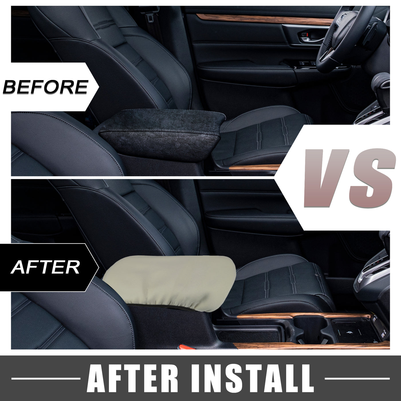 A ABSOPRO Car Center Console Seat Armrest Cover Interior Protective Lid Storage Covers Trim for Toyota Camry 2018-2023 Brown