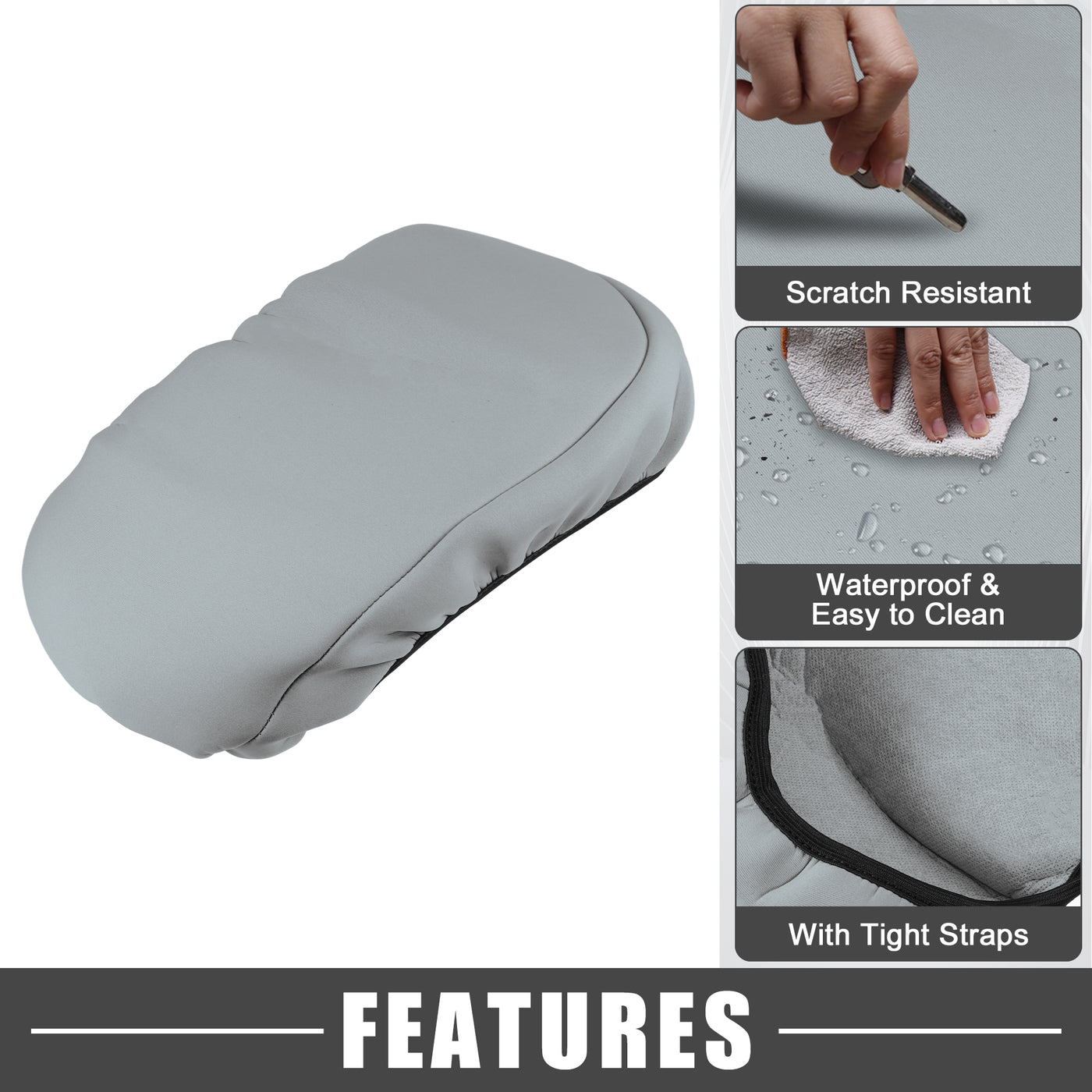 A ABSOPRO Car Center Console Seat Armrest Cover Interior Protective Lid Storage Covers Trim for Toyota Camry 2018-2023 Gray