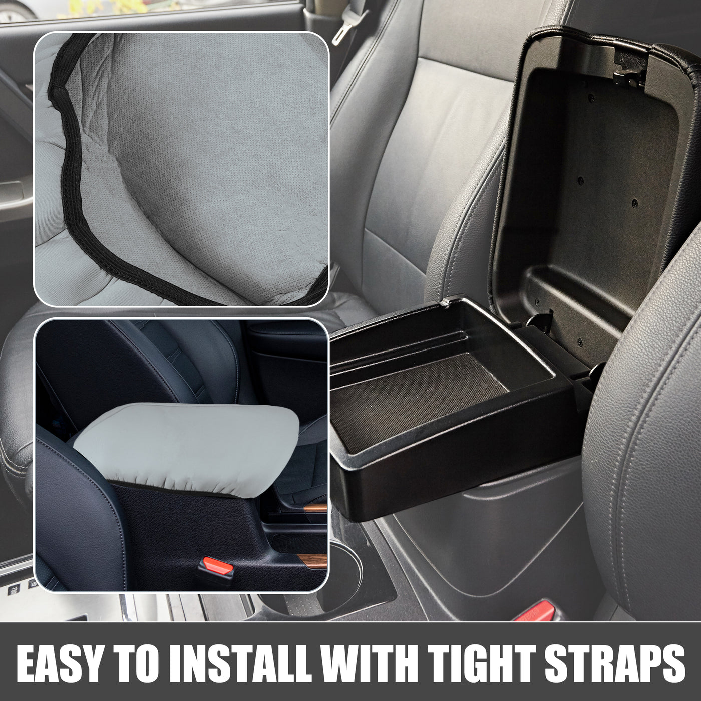 A ABSOPRO Car Center Console Seat Armrest Cover Interior Protective Lid Storage Covers Trim for Toyota Camry 2018-2023 Gray