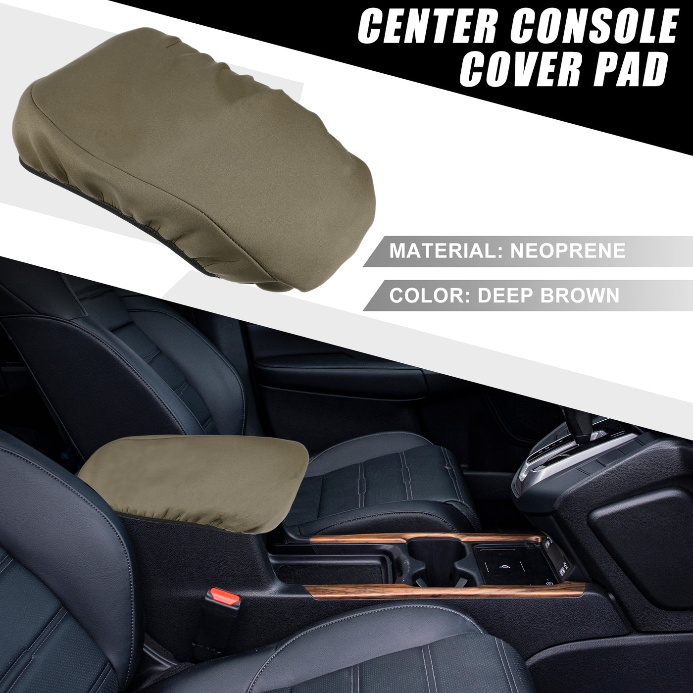 A ABSOPRO Car Center Console Seat Armrest Cover Interior Protective Lid Storage Covers Trim for Toyota Camry 2018-2023 Deep Brown