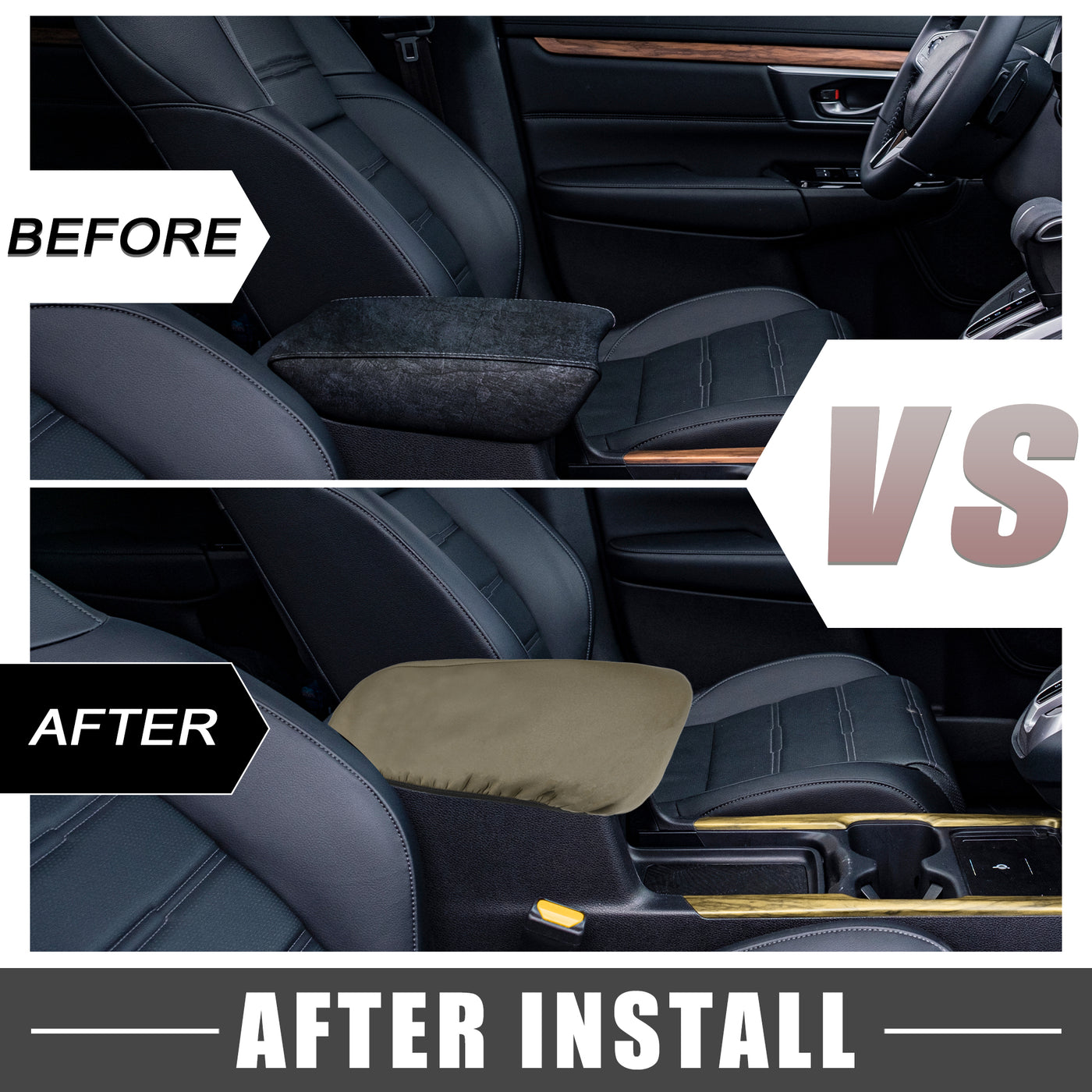 A ABSOPRO Car Center Console Seat Armrest Cover Interior Protective Lid Storage Covers Trim for Toyota Camry 2018-2023 Deep Brown