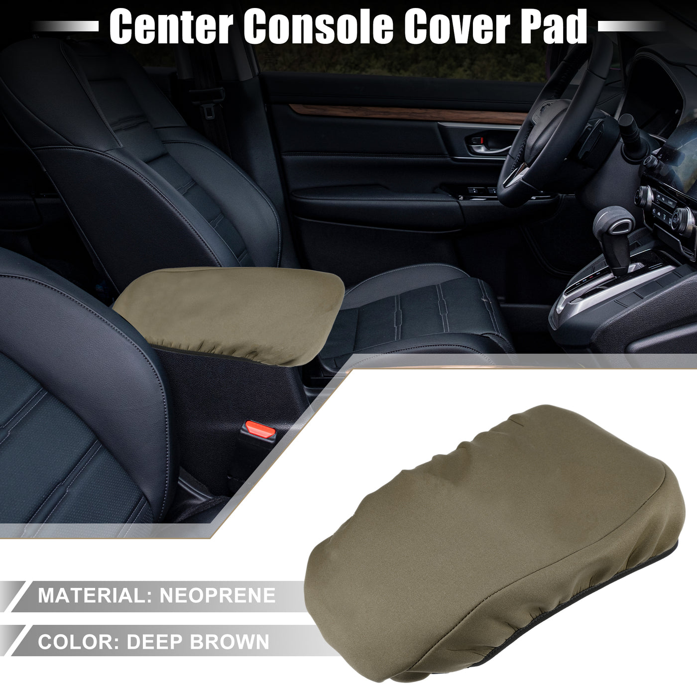 A ABSOPRO Car Center Console Seat Armrest Cover Interior Protective Lid Storage Covers Trim for Toyota Camry 2018-2023 Deep Brown