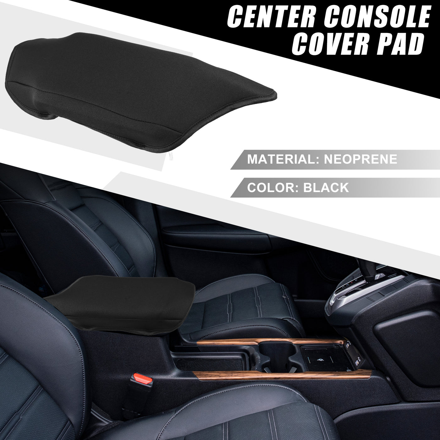 A ABSOPRO Car Center Console Seat Armrest Cover Interior Protective Lid Storage Covers Trim for Toyota CHR 2018-2023 Black