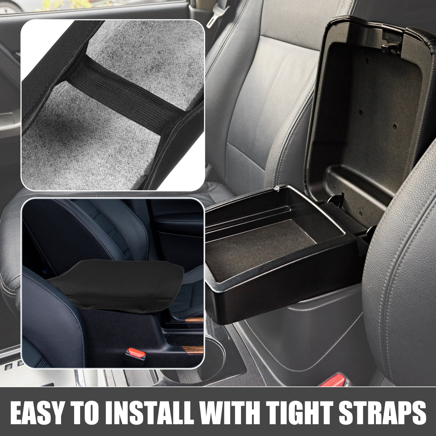 A ABSOPRO Car Center Console Seat Armrest Cover Interior Protective Lid Storage Covers Trim for Toyota CHR 2018-2023 Black