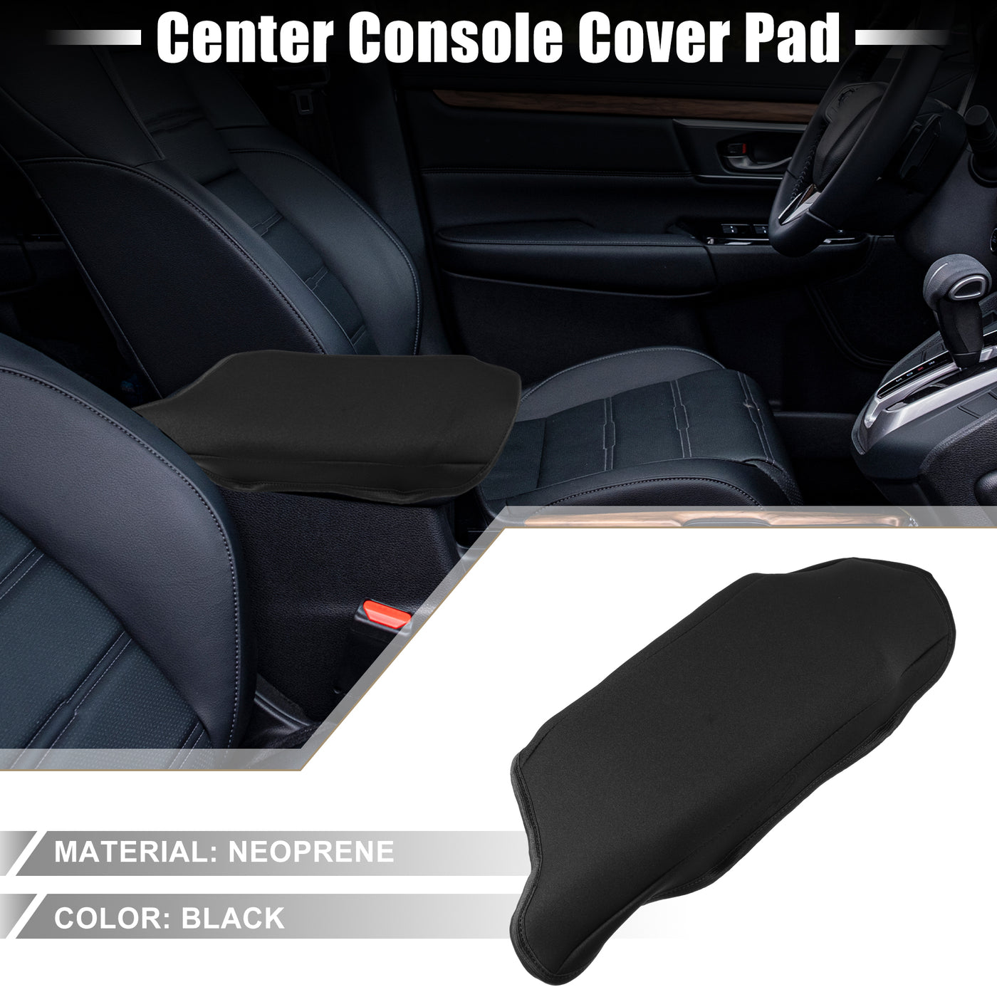 A ABSOPRO Car Center Console Seat Armrest Cover Interior Protective Lid Storage Covers Trim for Toyota CHR 2018-2023 Black