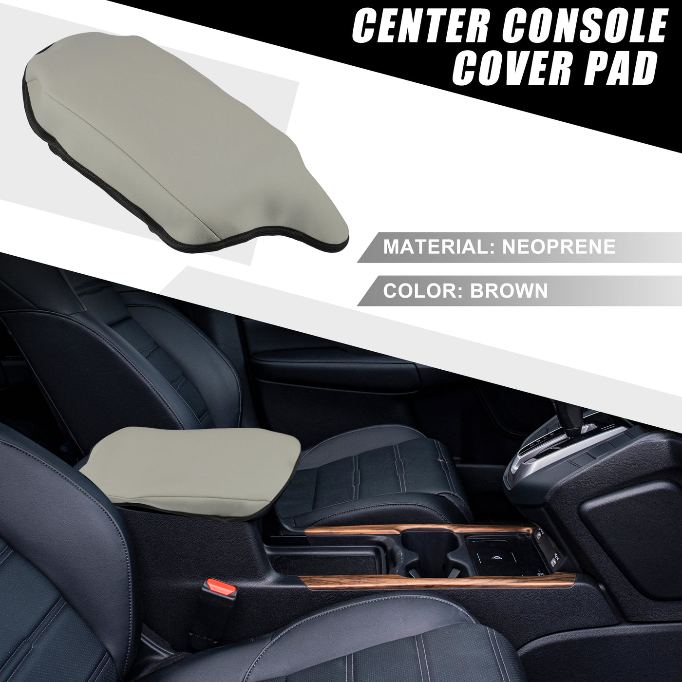 A ABSOPRO Car Center Console Seat Armrest Cover Interior Protective Lid Storage Covers Trim for Toyota CHR 2018-2023 Brown