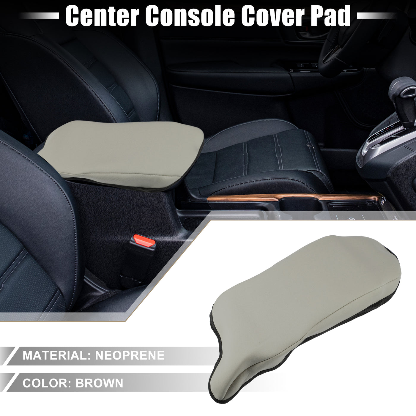 A ABSOPRO Car Center Console Seat Armrest Cover Interior Protective Lid Storage Covers Trim for Toyota CHR 2018-2023 Brown