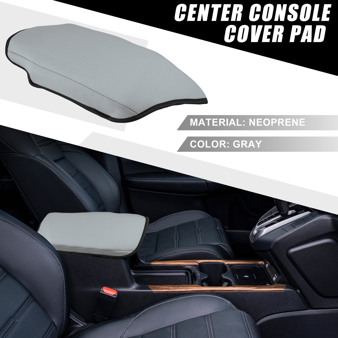 A ABSOPRO Car Center Console Seat Armrest Cover Interior Protective Lid Storage Covers Trim for Toyota CHR 2018-2023 Gray