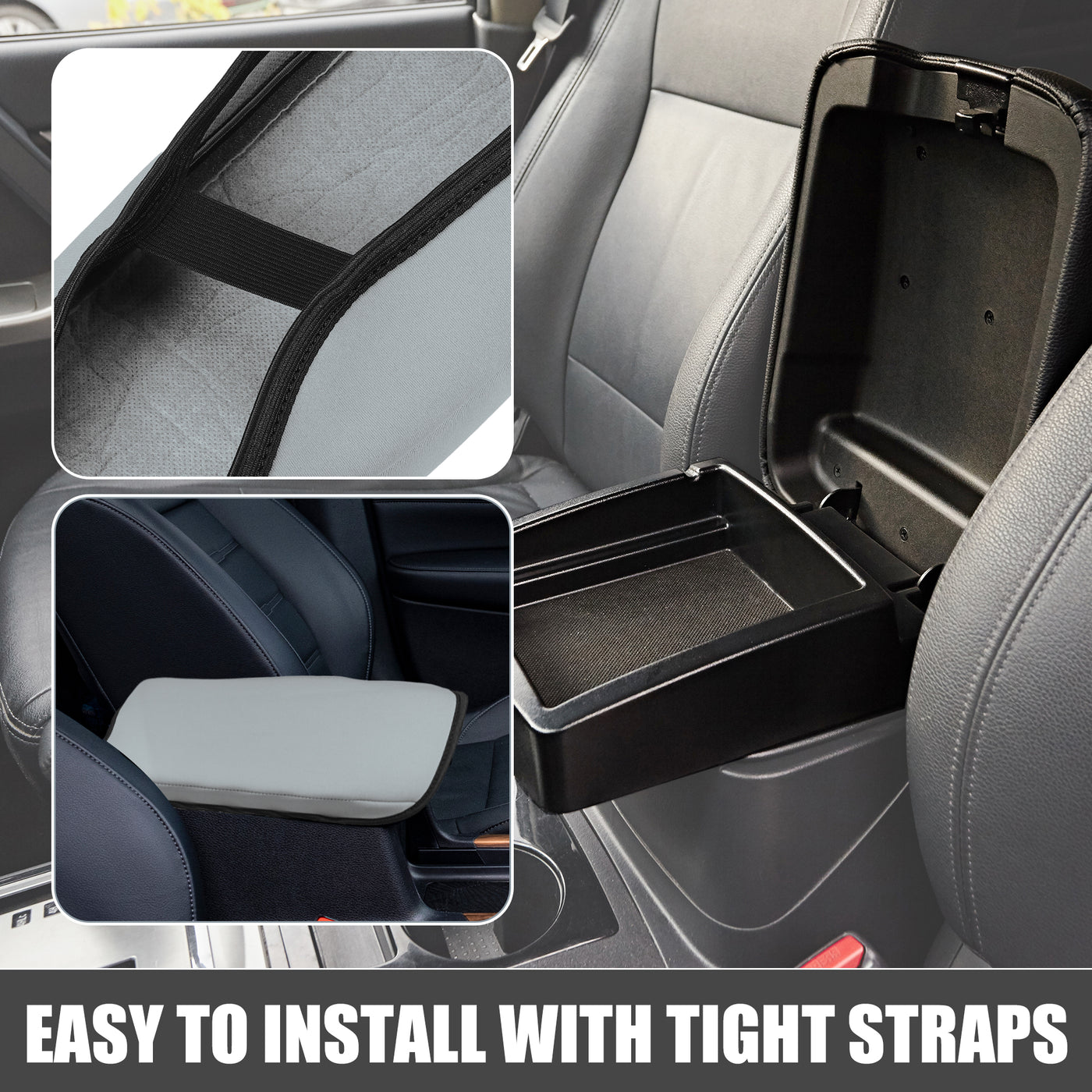 A ABSOPRO Car Center Console Seat Armrest Cover Interior Protective Lid Storage Covers Trim for Toyota CHR 2018-2023 Gray