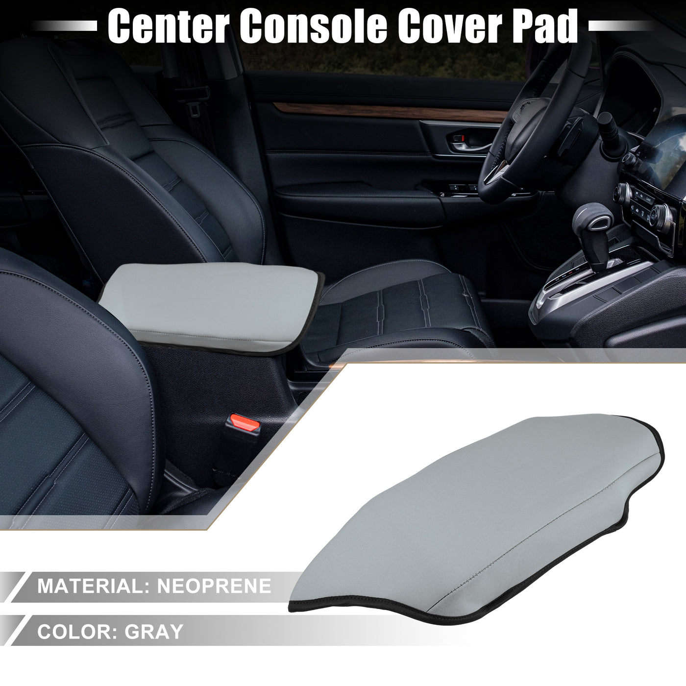 A ABSOPRO Car Center Console Seat Armrest Cover Interior Protective Lid Storage Covers Trim for Toyota CHR 2018-2023 Gray