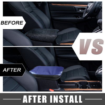 Harfington Car Center Console Seat Armrest Cover Interior Protective Lid Storage Covers Trim for Toyota CHR 2018-2023 Carbon Fiber Pattern Blue Black