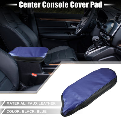 Harfington Car Center Console Seat Armrest Cover Interior Protective Lid Storage Covers Trim for Toyota CHR 2018-2023 Carbon Fiber Pattern Blue Black