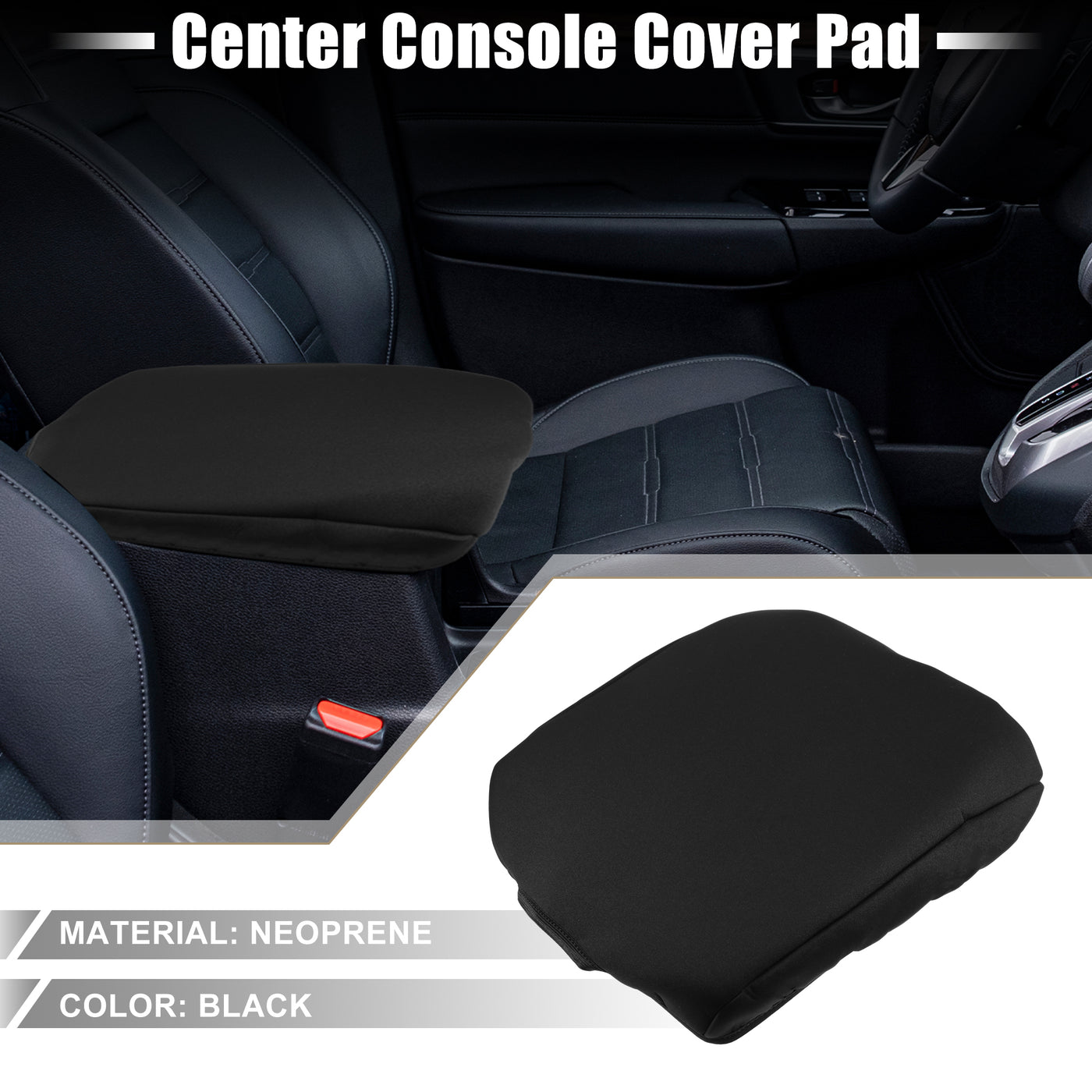 A ABSOPRO Car Center Console Seat Armrest Cover Interior Protective Lid Storage Covers Trim for Toyota Land Cruiser 2008-2021 Black