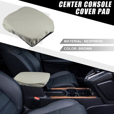 Harfington Car Center Console Seat Armrest Cover Interior Protective Lid Storage Covers Trim for Toyota Land Cruiser 2008-2021 Brown