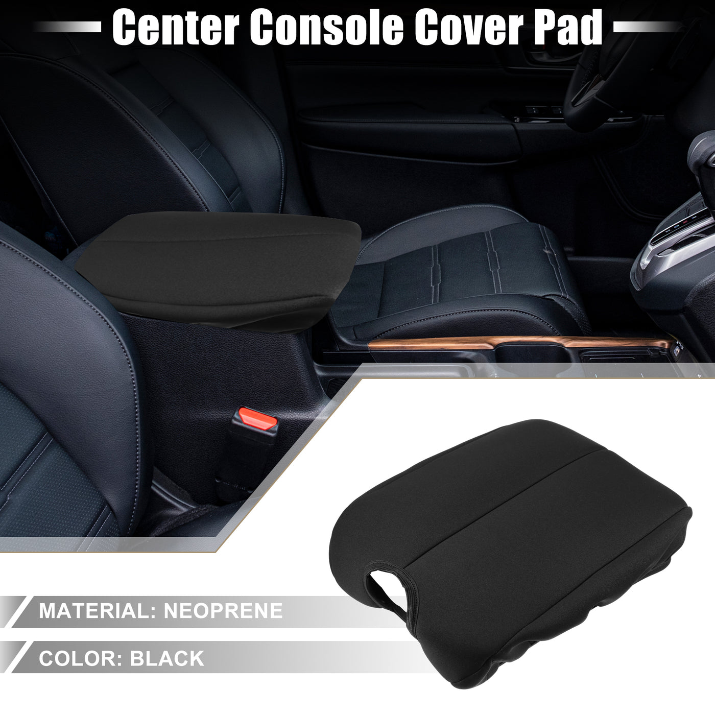 A ABSOPRO Car Center Console Seat Armrest Cover Interior Protective Lid Storage Covers Trim for Honda Accord 2008-2012 Black