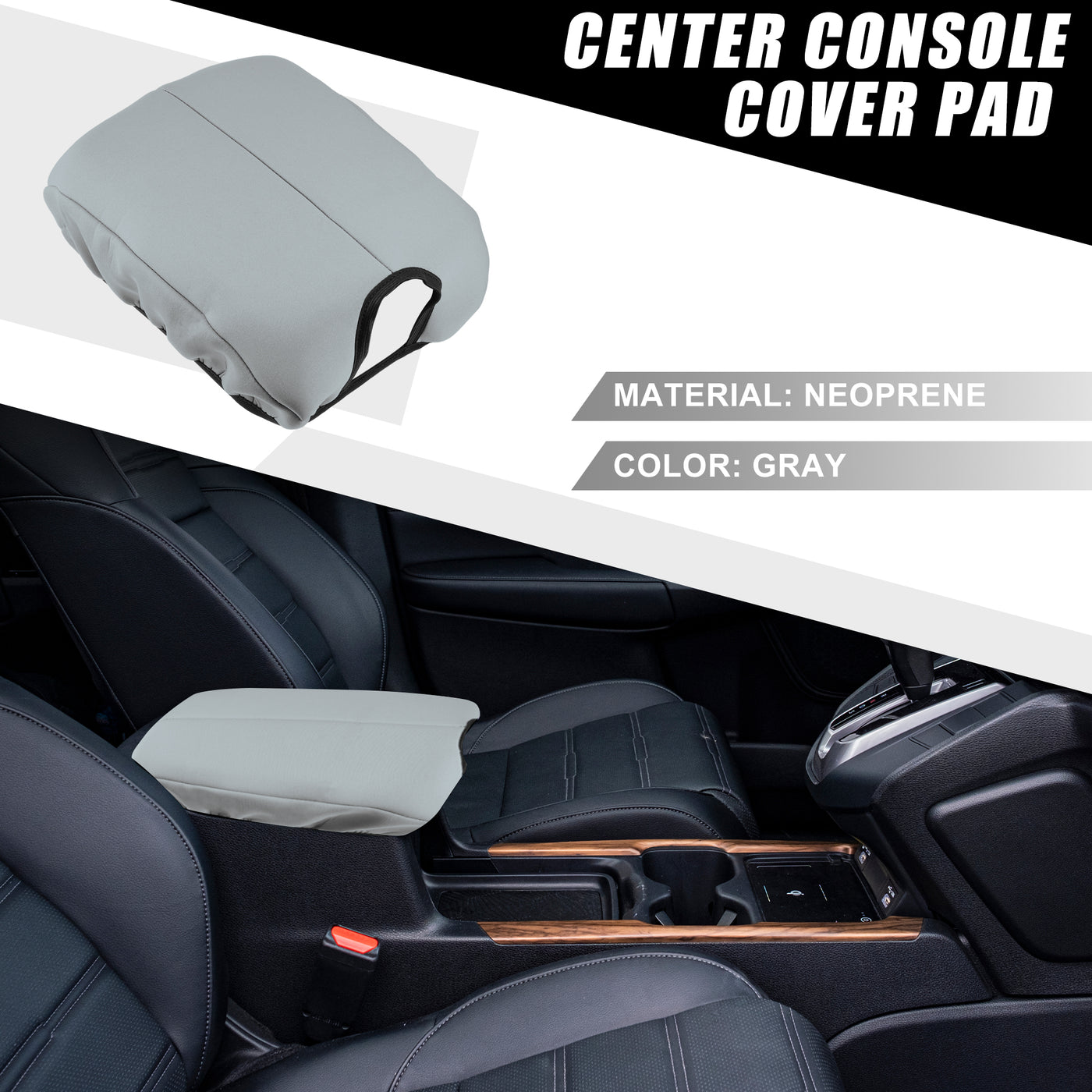 A ABSOPRO Car Center Console Seat Armrest Cover Interior Protective Lid Storage Covers Trim for Honda Accord 2008-2012 Gray