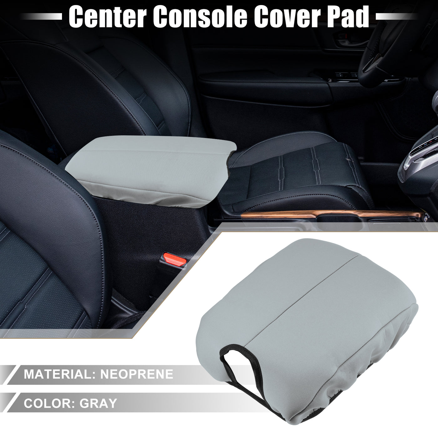 A ABSOPRO Car Center Console Seat Armrest Cover Interior Protective Lid Storage Covers Trim for Honda Accord 2008-2012 Gray