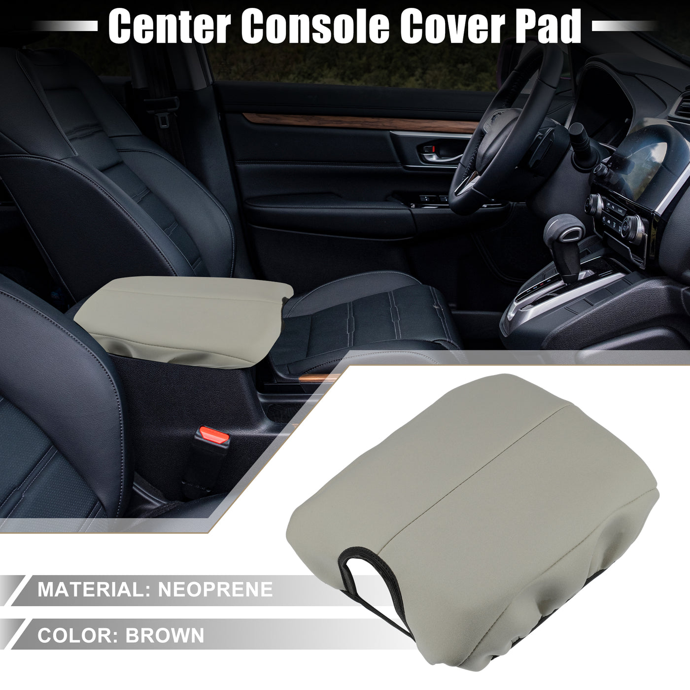 A ABSOPRO Car Center Console Seat Armrest Cover Interior Protective Lid Storage Covers Trim for Honda Accord 2008-2012 Brown