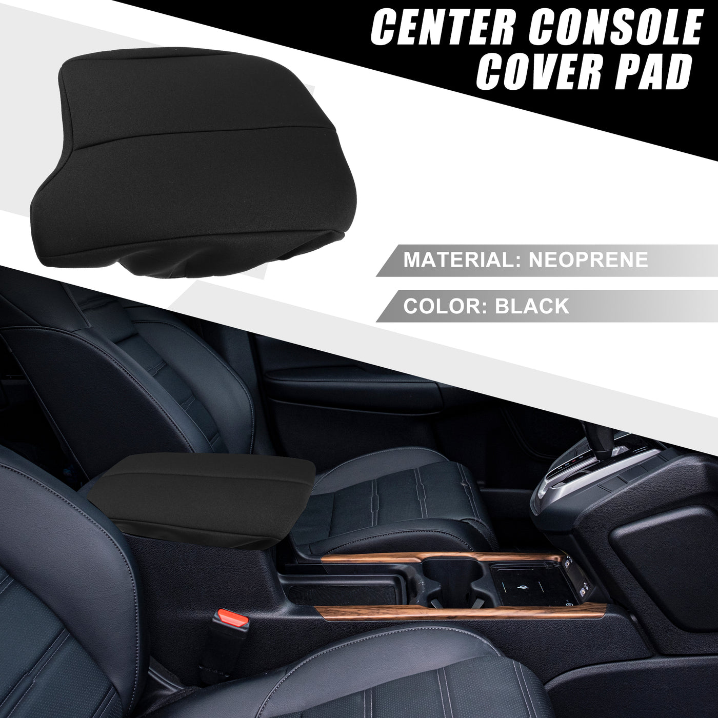 A ABSOPRO Car Center Console Seat Armrest Cover Interior Protective Lid Storage Covers Trim for Honda Accord 2013-2017 Black